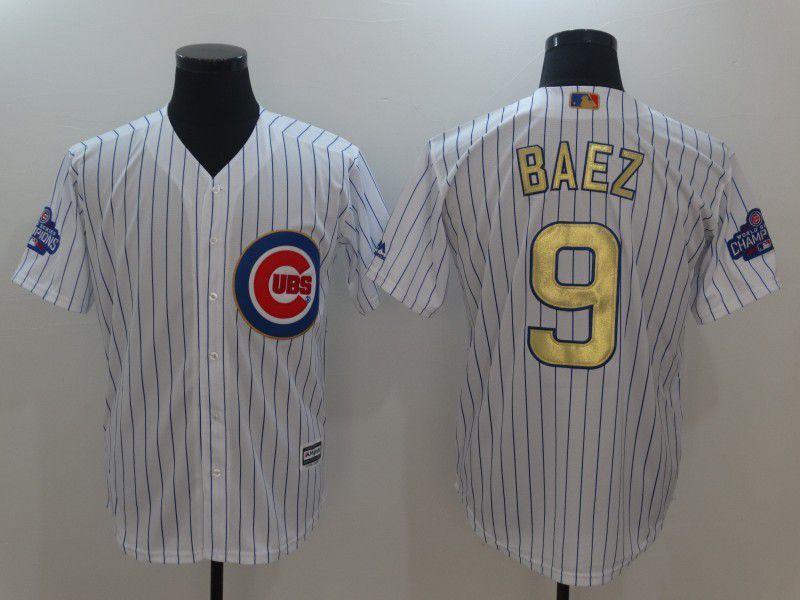 Men Chicago Cubs #9 Baez Gold word of champion Game 2021 MLB Jersey->pittsburgh pirates->MLB Jersey
